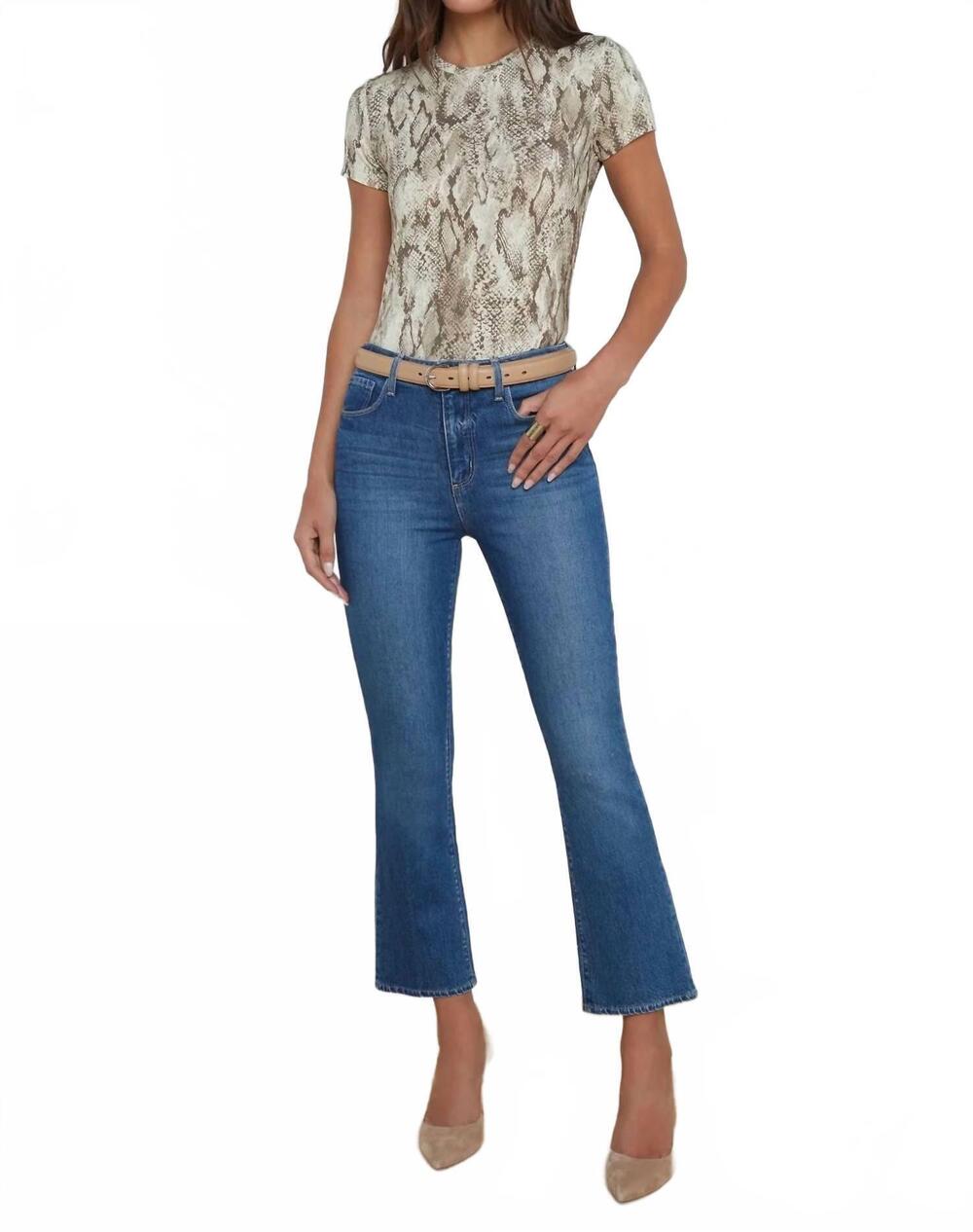 NEW L'AGENCE mira crop mini boot jeans in stockton
